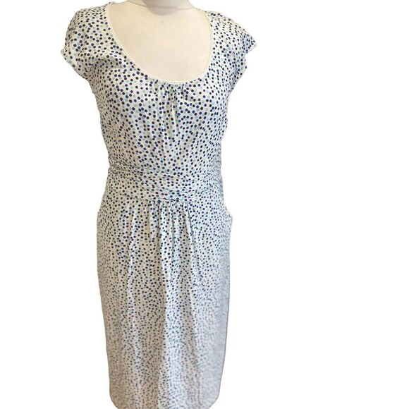 Boden Margot Jersey Dress with Pockets Women Size 12 L Blue Polka Dot Print EUC - Picture 5 of 16